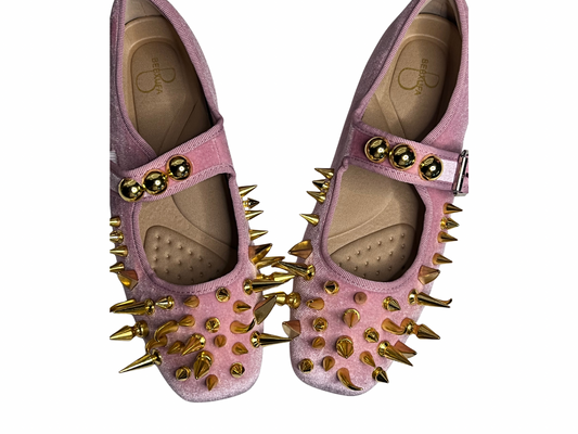 Pink spiked ballet flats